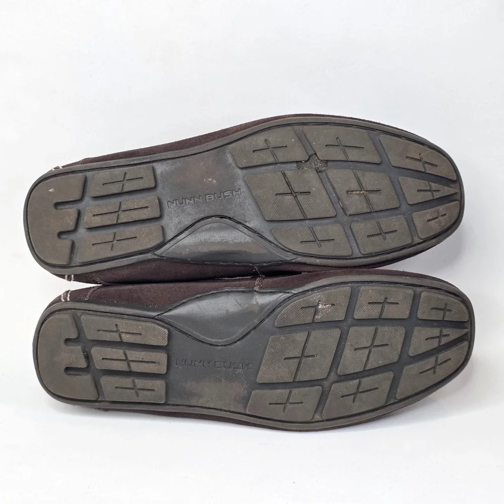 Nunn Bush Men's Loafers Size 8.5 M Dark Brown Suede Slip On Horsebit Dress Shoes